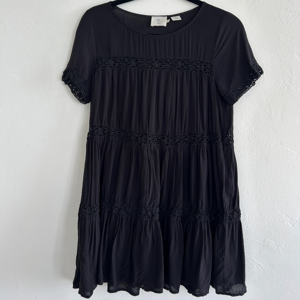 Alice & UO Black Crochet Dress